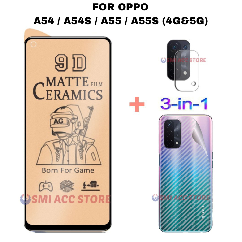 PAKET TG OPPO A54 5G / A54 4G / A54S / A55 4G / A55 5G Tempered Glass Ceramic Matte Anti Minyak Glar