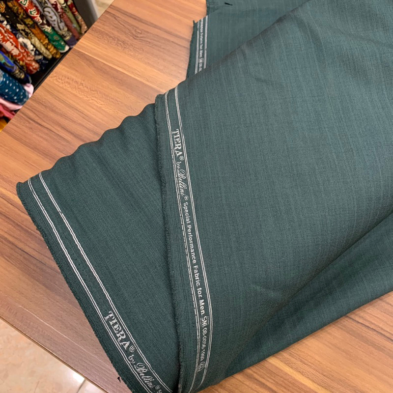 Kain Bahan Jas & Celana Wedding Hijau Semi Wool