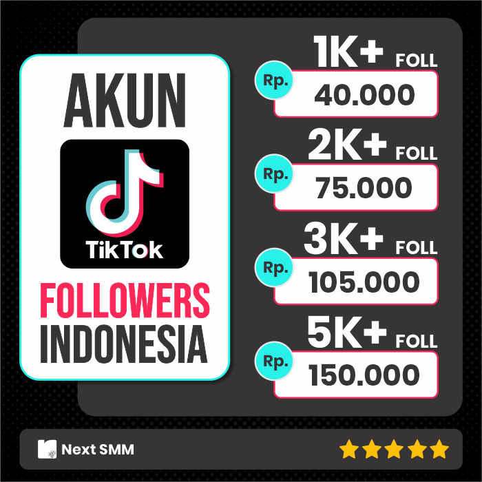 Akun TikTok Siap Jualan dan Live Followers Indonesia Real User Aktif 100% Bergaransi Super Murah