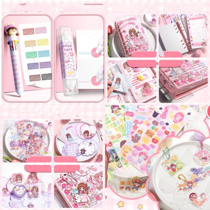 

HJK Cute Diary Set DJournal Book Buku Jurnal Anak Dengan DIY Sticker Hadiah Tahun Baru