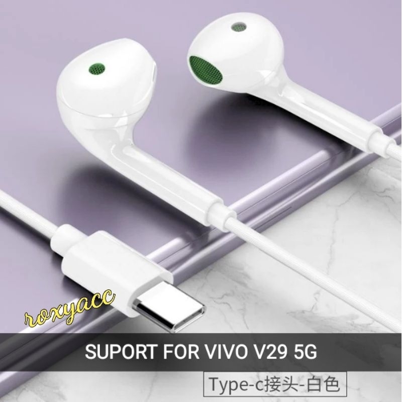 HEADSET / EARPHONE VIVO V30 5G , V30 PRO 5G , V29 5G , V29E  STEREO BASS TYPE C