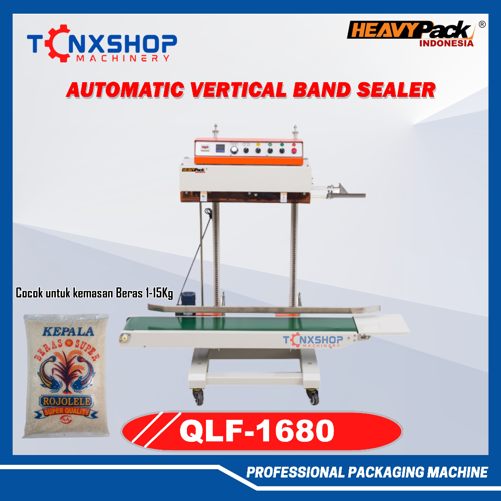 QLF-1680 Heavypack Band Sealer Vertical Mesin Segel Plastik Kapasitas Besar untuk Kantong Karung Ber