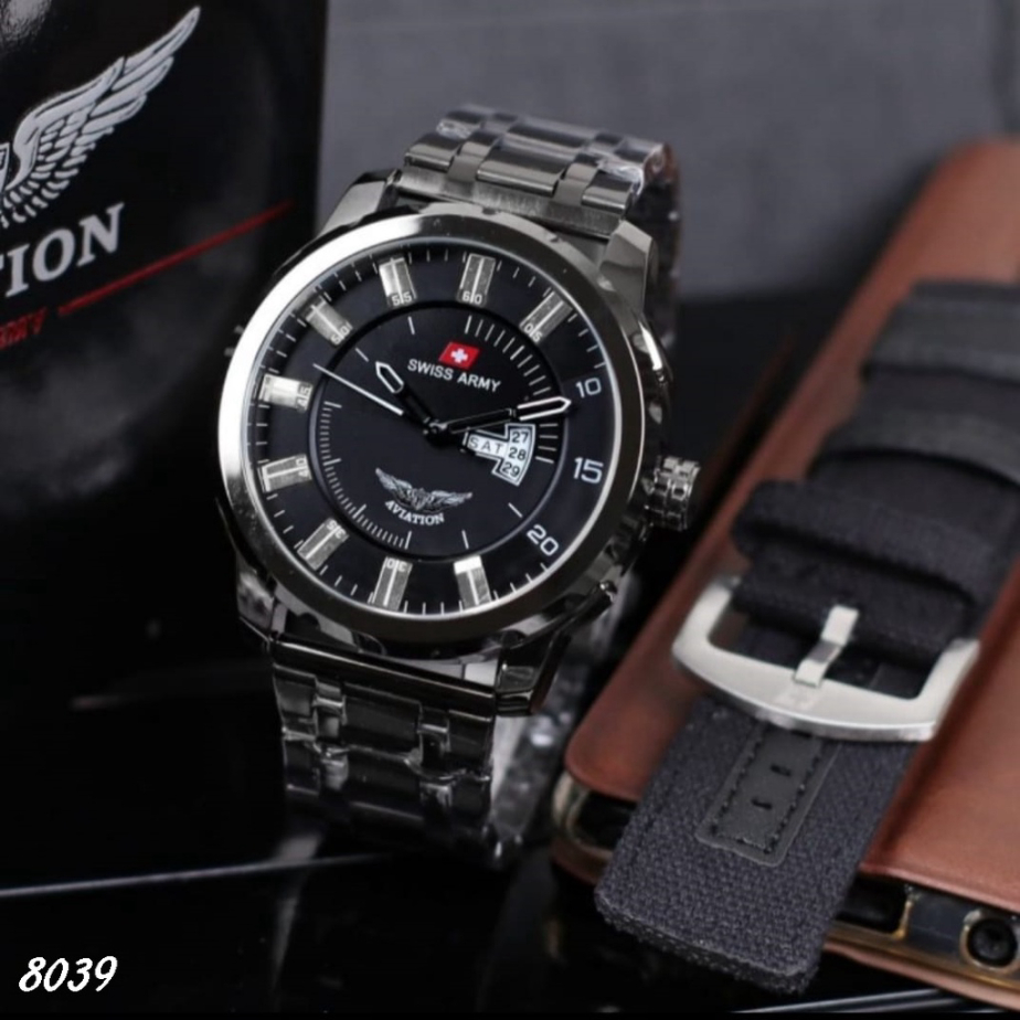 JAM TANGAN PRIA AVIATION PAKET 8039 VinT Store