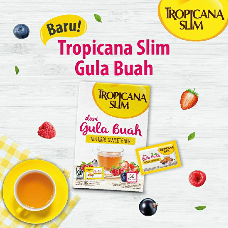 

Tropicana Slim Sweetener Gula Buah 50 Sachet - Lemongrass Pandan - 50's