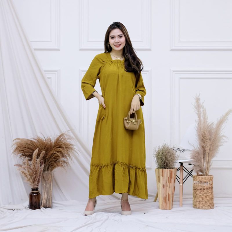 DRESS FUJI PANJANG / ISSABELL DRESS RAYON PREMIUM VIRAL TIKTOK FYP
