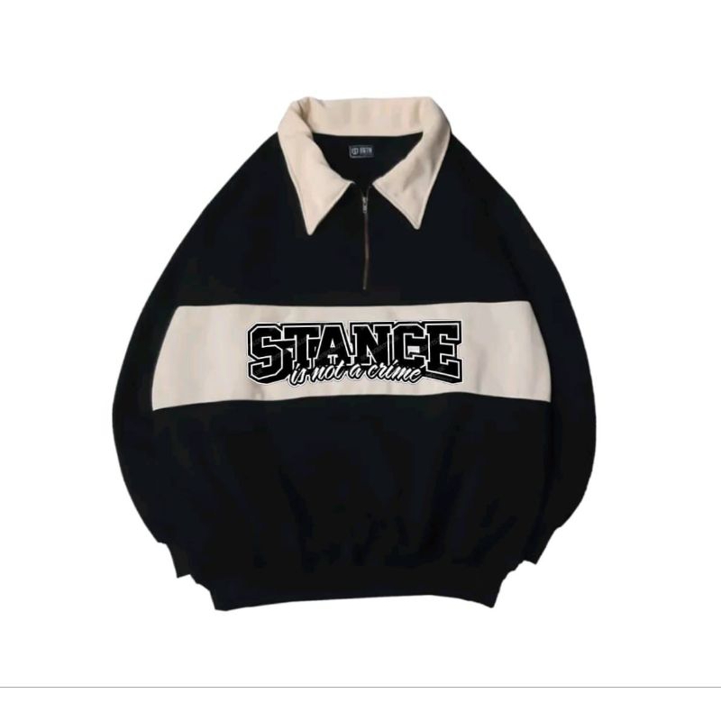 Jacket rugby sweater vintage sweatshirt wanita dan pria kombinasi