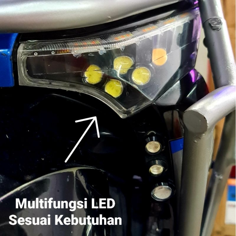 Unik Lampu Drl Led Eagle Eye (Mata Elang) Sein Sen Reting Mini Proji Warna Kuning Plasma Cob Power