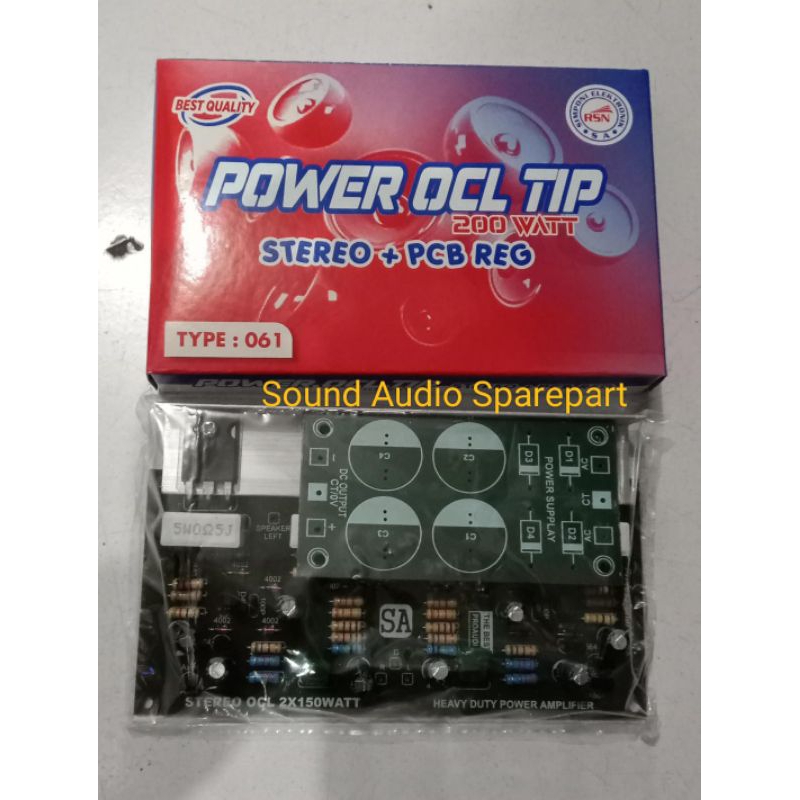 Kit  Power Amplifier OCL 200wat STEREO TIP 2955/3055 + PCB capasitor BANK