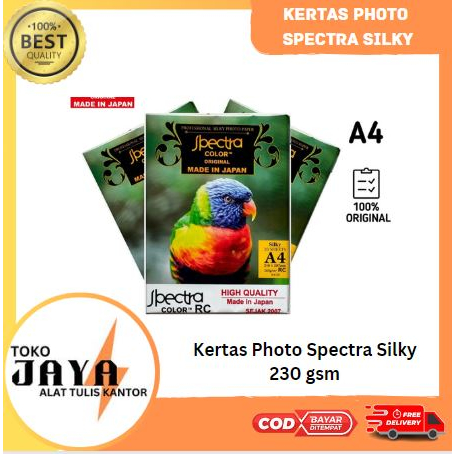 

Spectra Kertas Photo Silky 210 gram & 230 gram Kertas Cetak Photo Silk Tebal Toko Jaya ATK Murah Lengkap
