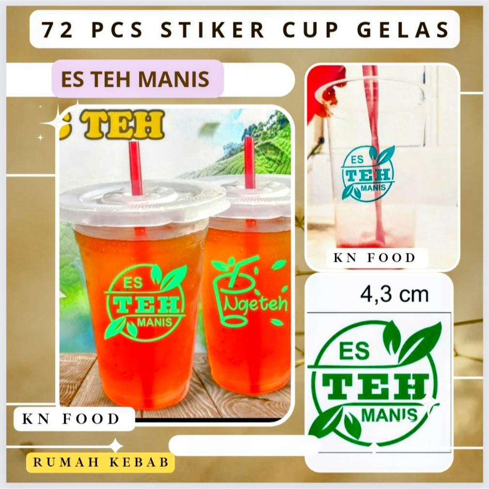 

Stiker Cup Es teh Manis Isi 72 pcs stiker label transparan cup minuman es teh Manis isi 72 pcs stiker es teh anti air