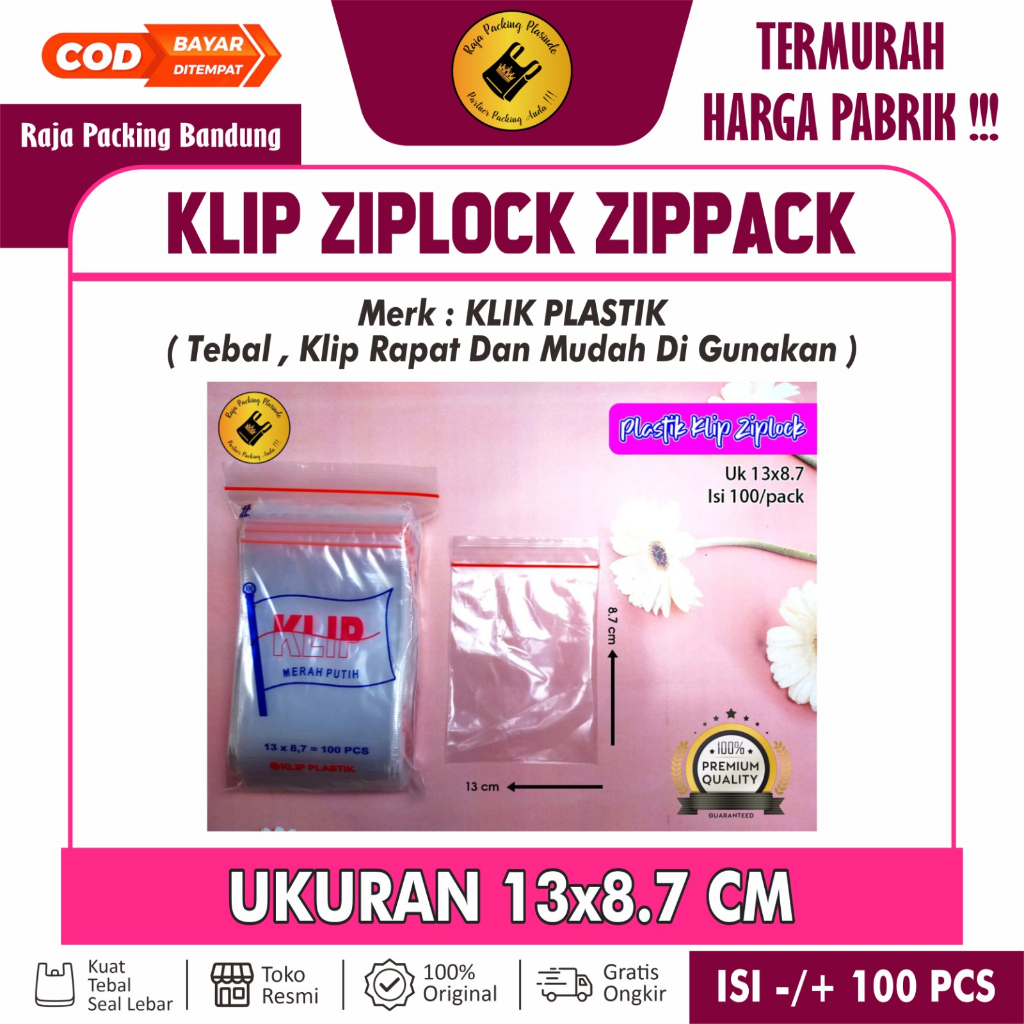 Plastik PE Klip Cetik Ziplock Uk 8,7x13cm untuk kemasan foto polaroid | grosir pelastik makanan