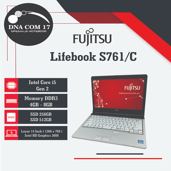 Laptop Fujitsu Lifebook S761 Core i5 | Murah Dan Berkualitas