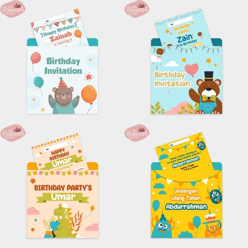 

NANAART | UNDANGAN ULTAH SET AMPLOP