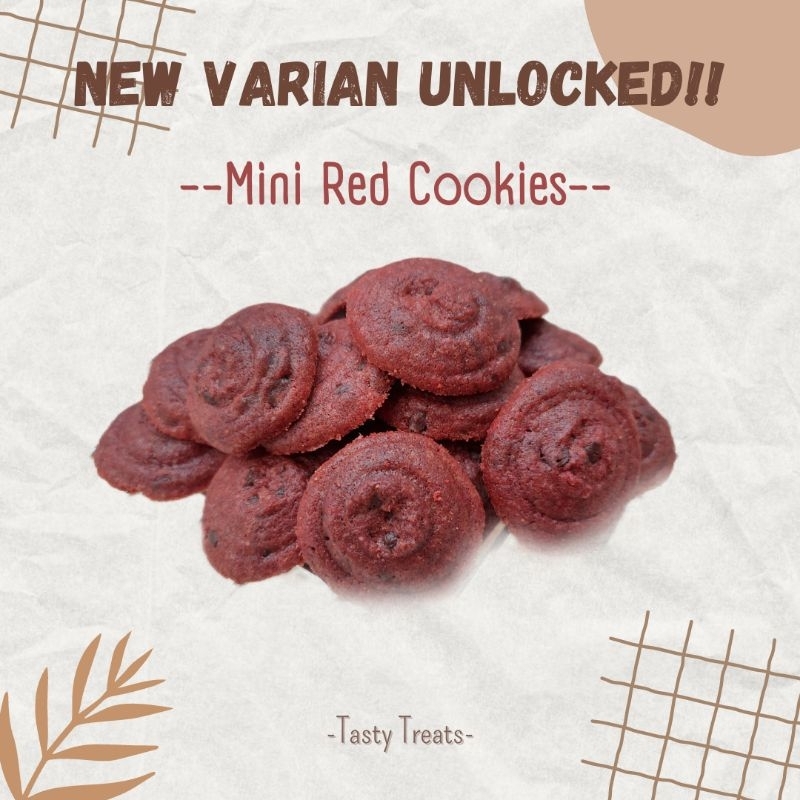 

mini red cookies (soft/crunchy)