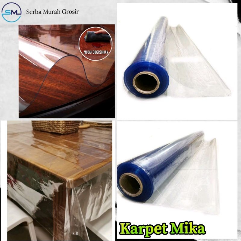 Taplak Meja Plastik/Karpet Plastik Meteran/Plastik Lentur Trasparan/Karpet Meteran Mika 0.15
