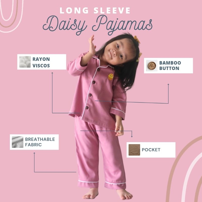 Baju Tidur Anak Rayon Viscos / Pajamas Anak Premium / Piyama Anak Premium Rayon Viscos Basic Polos