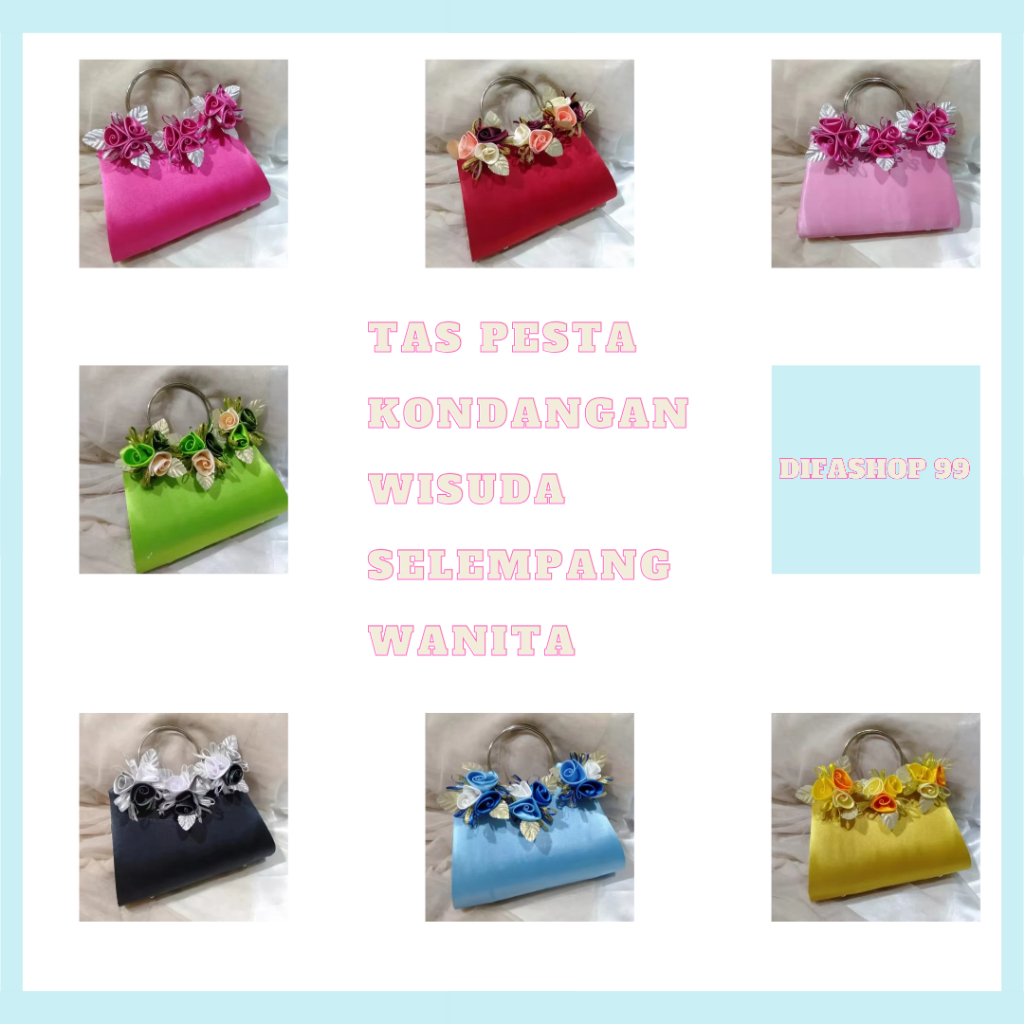 Tas Selempang Pesta Kondangan Mantenan Resepsi Wanita Elegan Kain Satin Halus Lembut