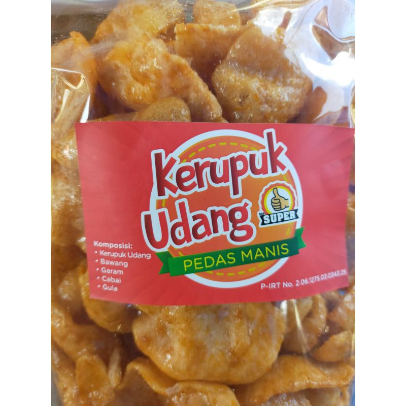 

kerupuk udang manis pedas ukuran 1/2kg