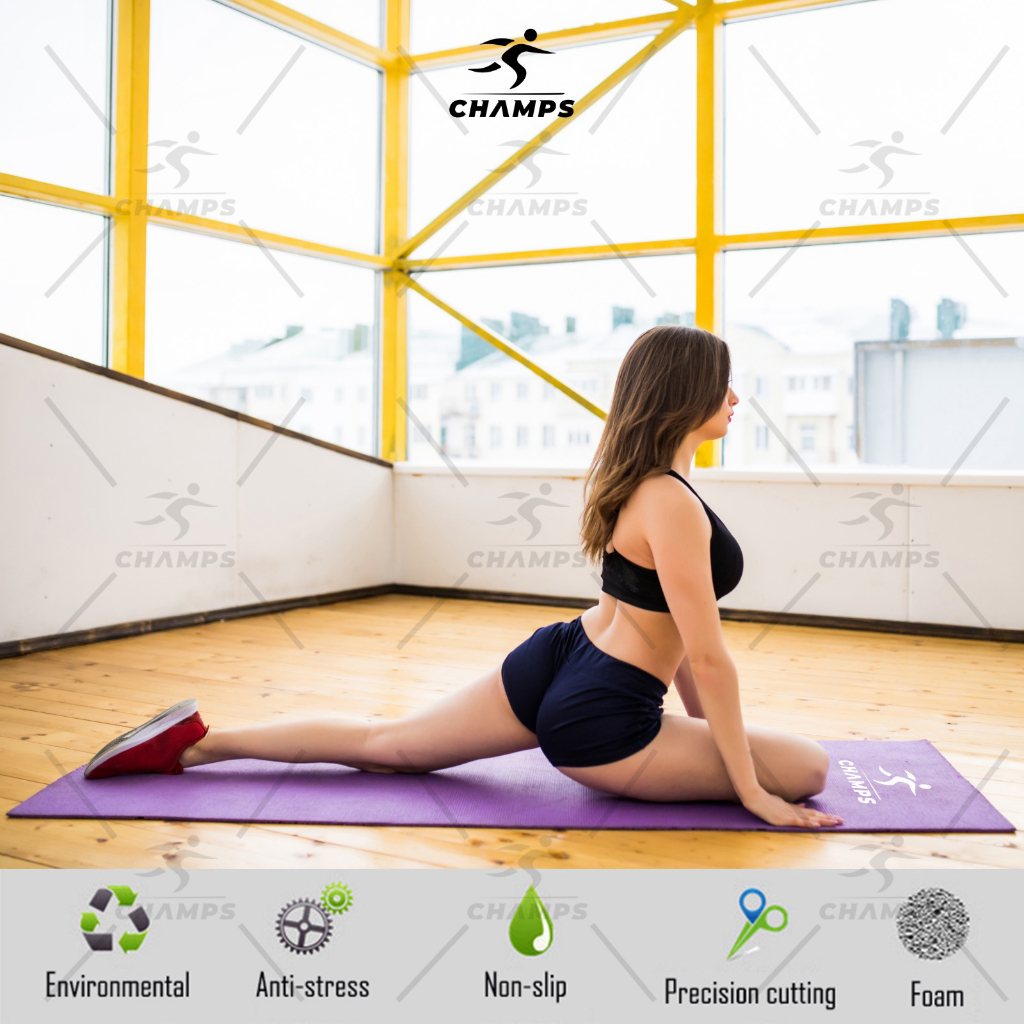 CHAMPS Matras Yoga MatKarpet MatTikar PROMO FREETAS Tebal 8mm-CH-YM 08