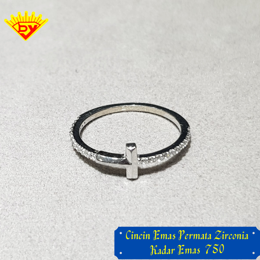 Cincin Emas Putih Kadar Emas 750