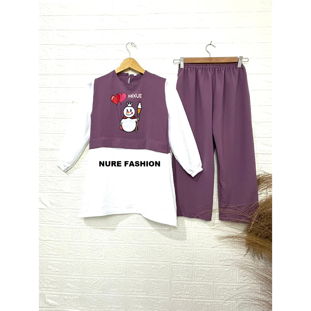 SETELAN ANAK MOTIF MIXUE CRINKLE