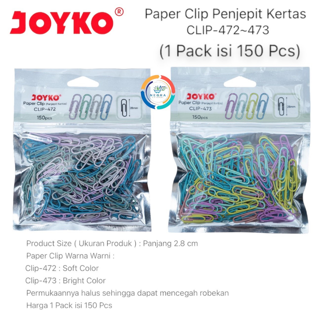 

Joyko Penjepit Kertas | Paper Clip 472-473 @1Bag