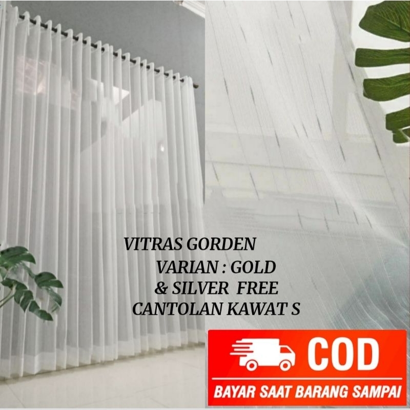 VITRASE GORDEN VITRAS JARUM SERAT EMAS SILVER BAHAN IMOOR