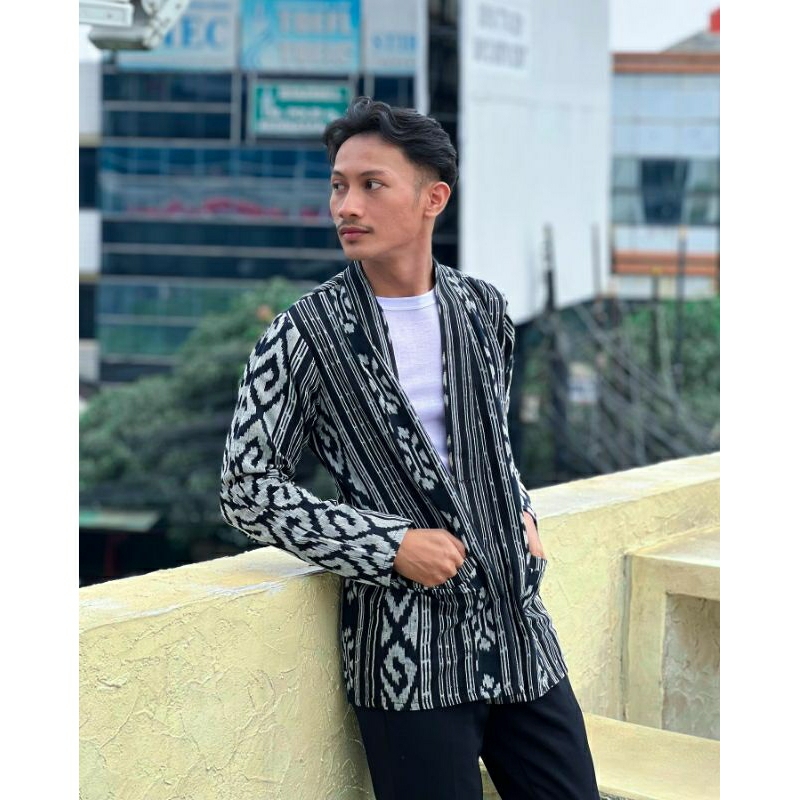 KEMEJA KIMONO PRIA TENUN ASLI OUTER PRIA JAZZ TENUN XAY BATIK KHAS INDONESIA