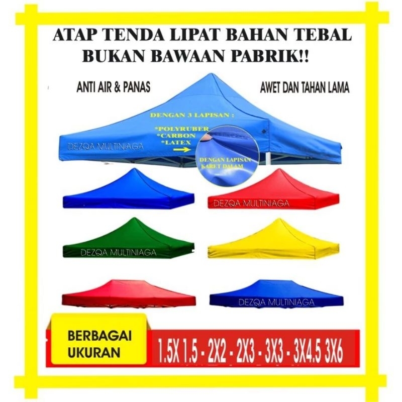 {FREEONGKIR} GAN KAIN/TERPAL/ATAP TENDA LIPAT 1X1 2X2 2X3 3X3 3X4 3X6 PROMO