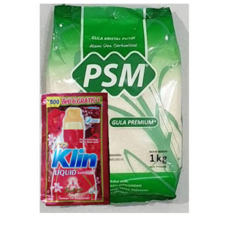 

psm gula pasir 1kg free soklin sachet