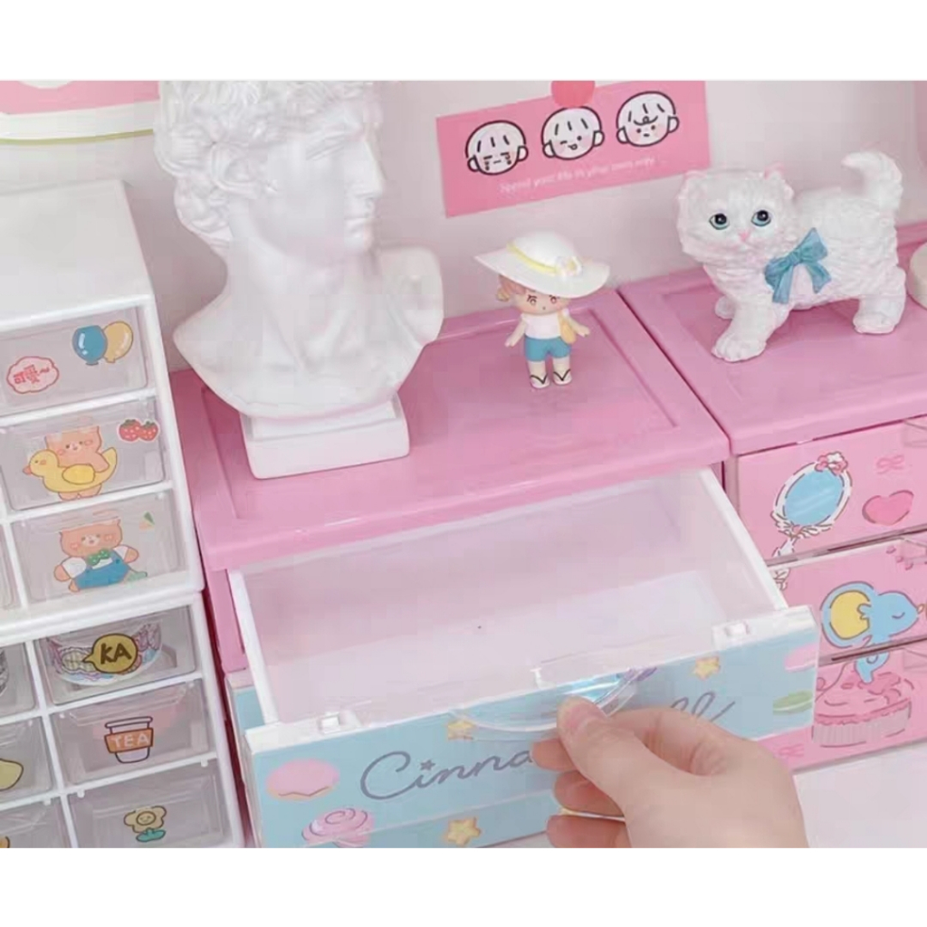 Laci Drawer 3 Susun Sanrio My Melody Kuromi Cinnamoroll