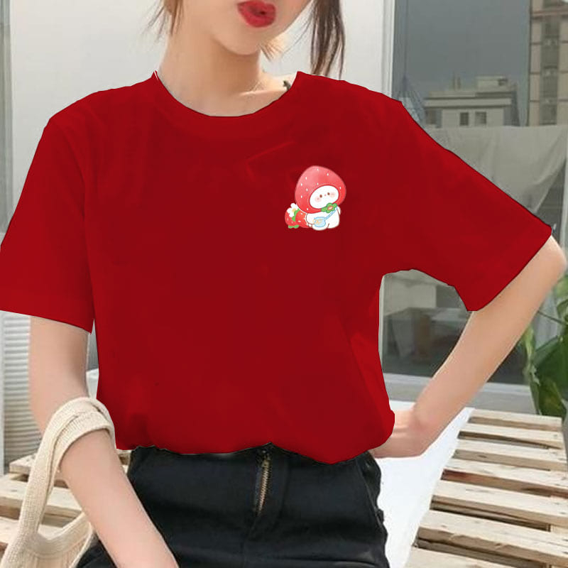 Baju Kaos Atasan Bunny Lucu Wanita Dewasa Jumbo Oversize Tshirt T shirt Lengan Pendek Santai Rumahan