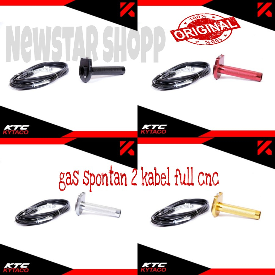 Gas Spontan KTC Kytaco CNC 2 Kabel Gas Universal ukuran 1,8meter/180cm Satria FU Nmax Aerox Lexi Nuo