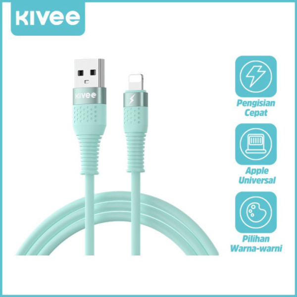 Dijual KIVEE Kabel Data Apple Iphone Lightning USB-Lightning 2.4A - CT027-Green Murah