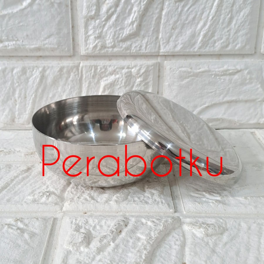 Mangkok Nasi + Tutup Stenlis AF-231 / Mangkok Makan Kecil Stainless Steel Tebal Korea