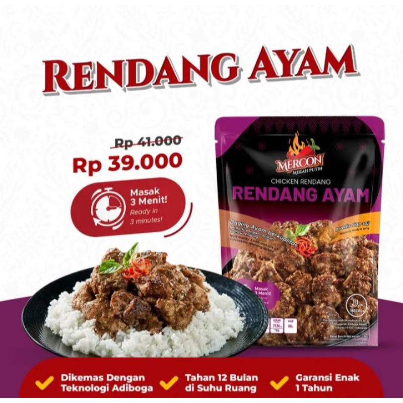 

Oseng Mercon Rendang Ayam 150gr