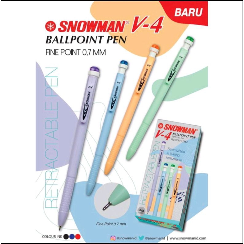 

Pulpen snowman V4 semi Gel 0.7 (per pcs)