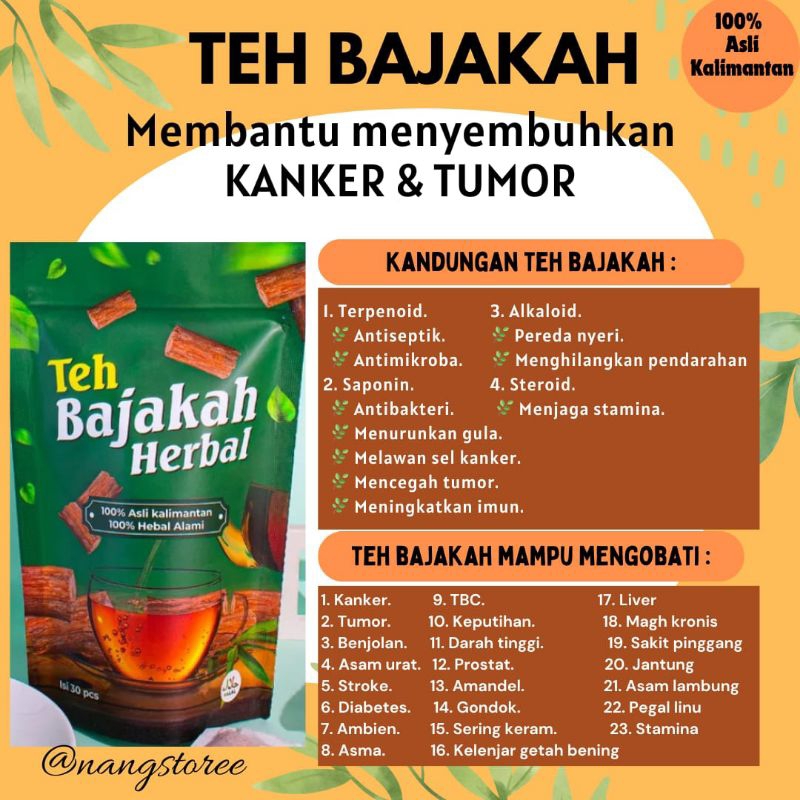 

Teh Bajakah Asli Kalimantan Teh Herbal untuk pengobatan Kualitas Terbaik Isi (30) pcs