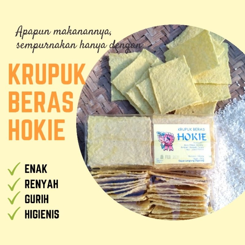 

Krupuk Beras Hokie (mentah) / kerupuk beras mentah 200g Malang