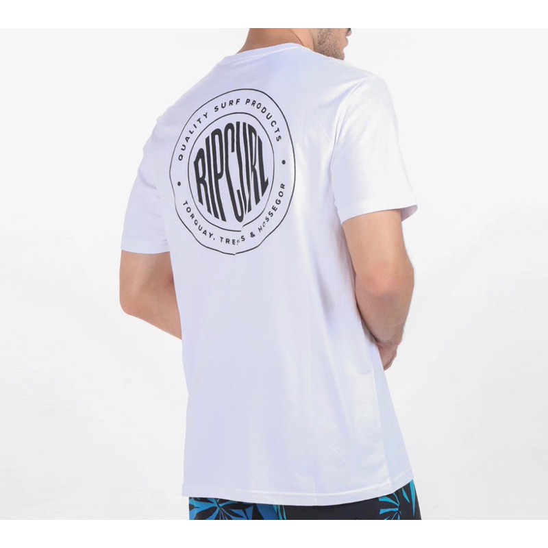 RIPCURL baju kaos stapler tee WHITE NEW ORIGINAL 100%