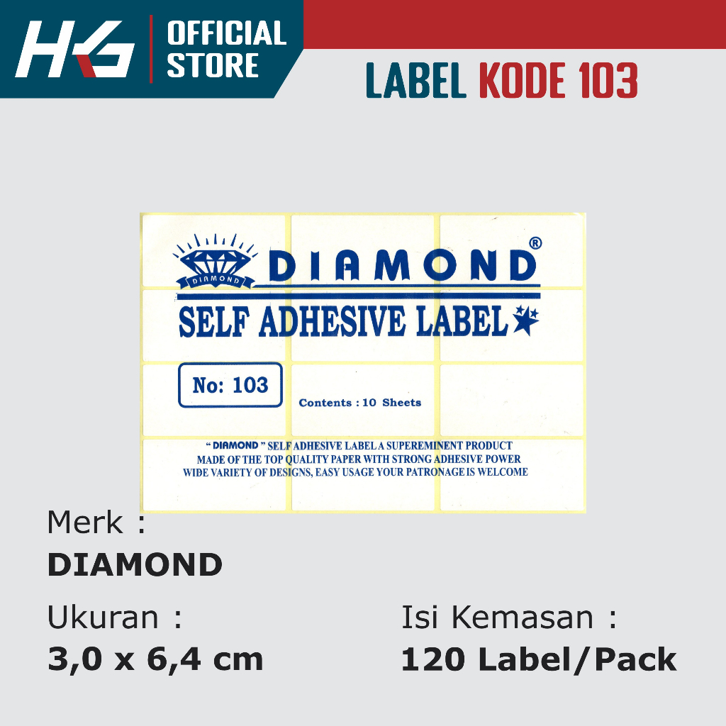 

ISI 120 LABEL | Sticker Label Kode 103 untuk Nama Undangan by Diamond