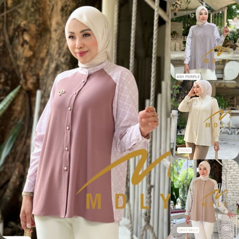 MDLY  Baju Kemeja Atasan wanita Meira Shirt By Mdly.