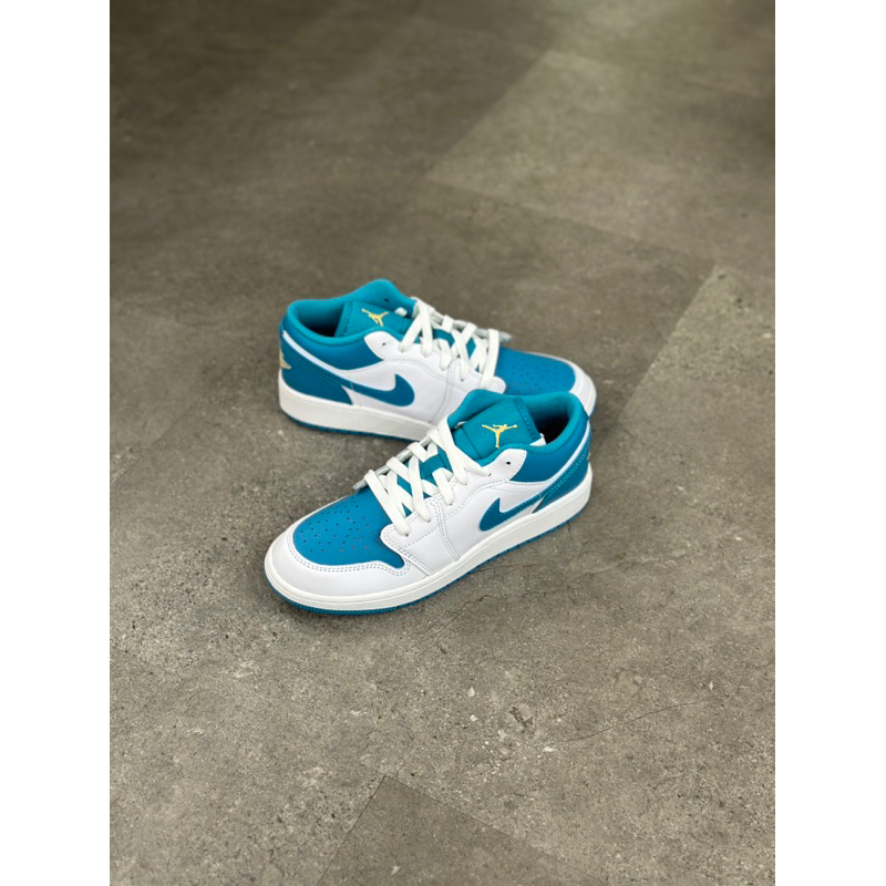 Nike Air Jordan 1 Low White Blue Aquatone 100% ORIGINAL
