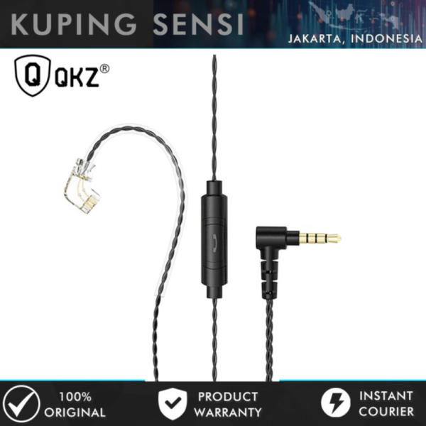 Jual QKZ Original Earphone Cable with Mic 4 Core OFC alt KZ Cable Kabel KZ - QDC Murah