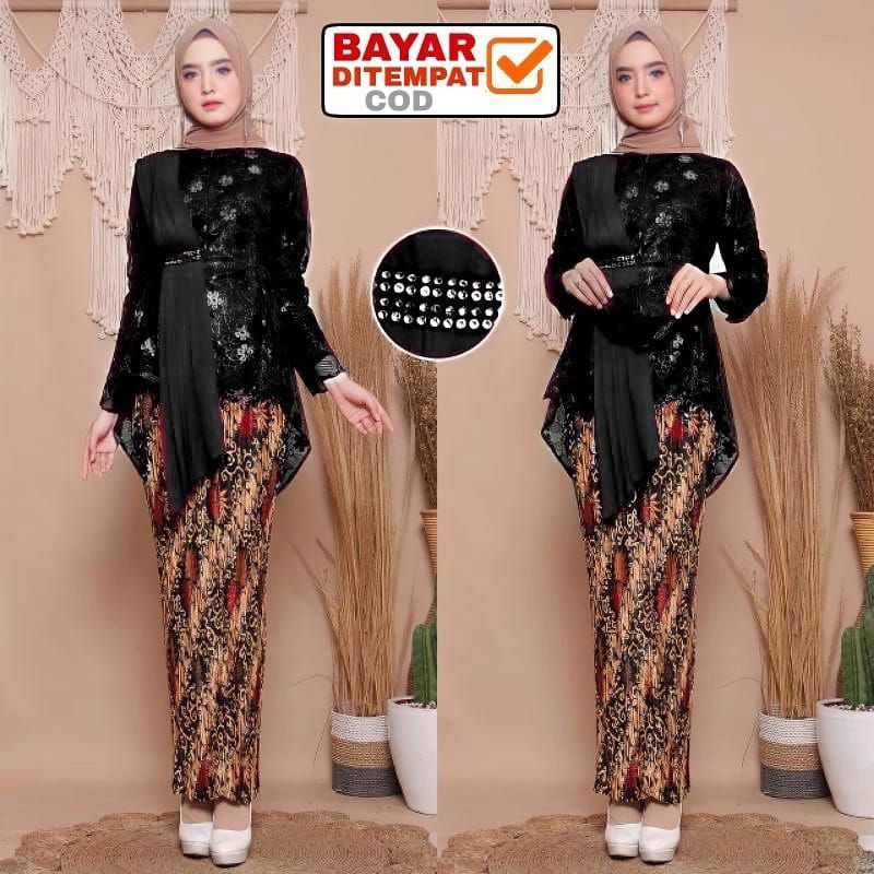 Setelan Kebaya Modern Setelan Kebaya Aurora Selendang Setelan / Atasan Blouse Amalia Kebaya Wisuda H