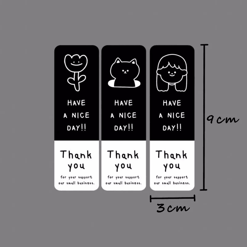 

30 Lembar/ 90 Stiker Label Thank You Have a Nice Day untuk Box Kado