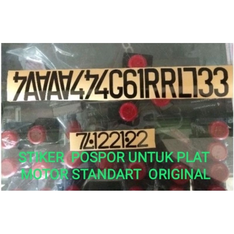 stiker pospor untuk motor dan mobil (font standart original)