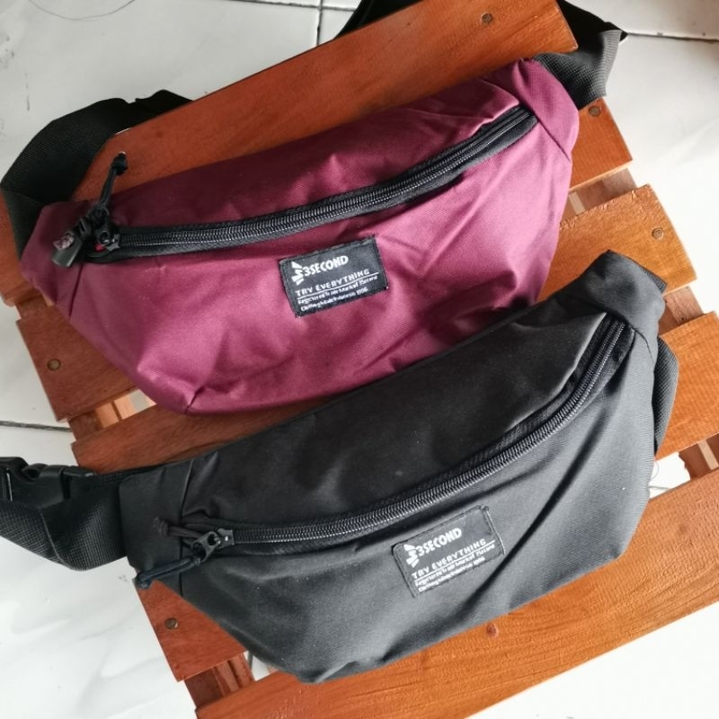 tas slempang 3 second punggung waisbag murah