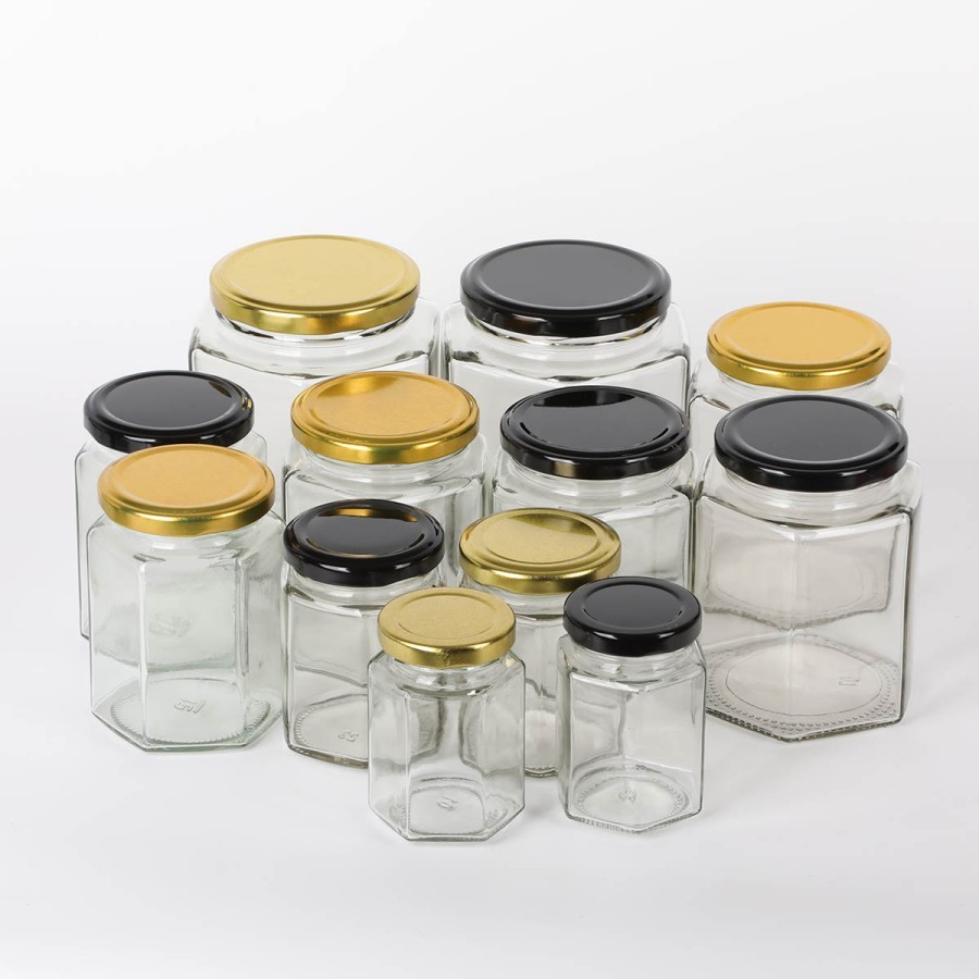 Botol Kaca Hexagonal Glass Jar Toples Madu Selai Aneka Ukuran