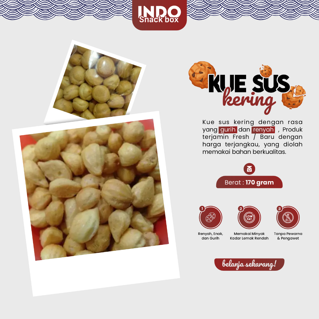 

Kue Sus Kering Kemasan 170 Gr Gurih Dan Renyah
